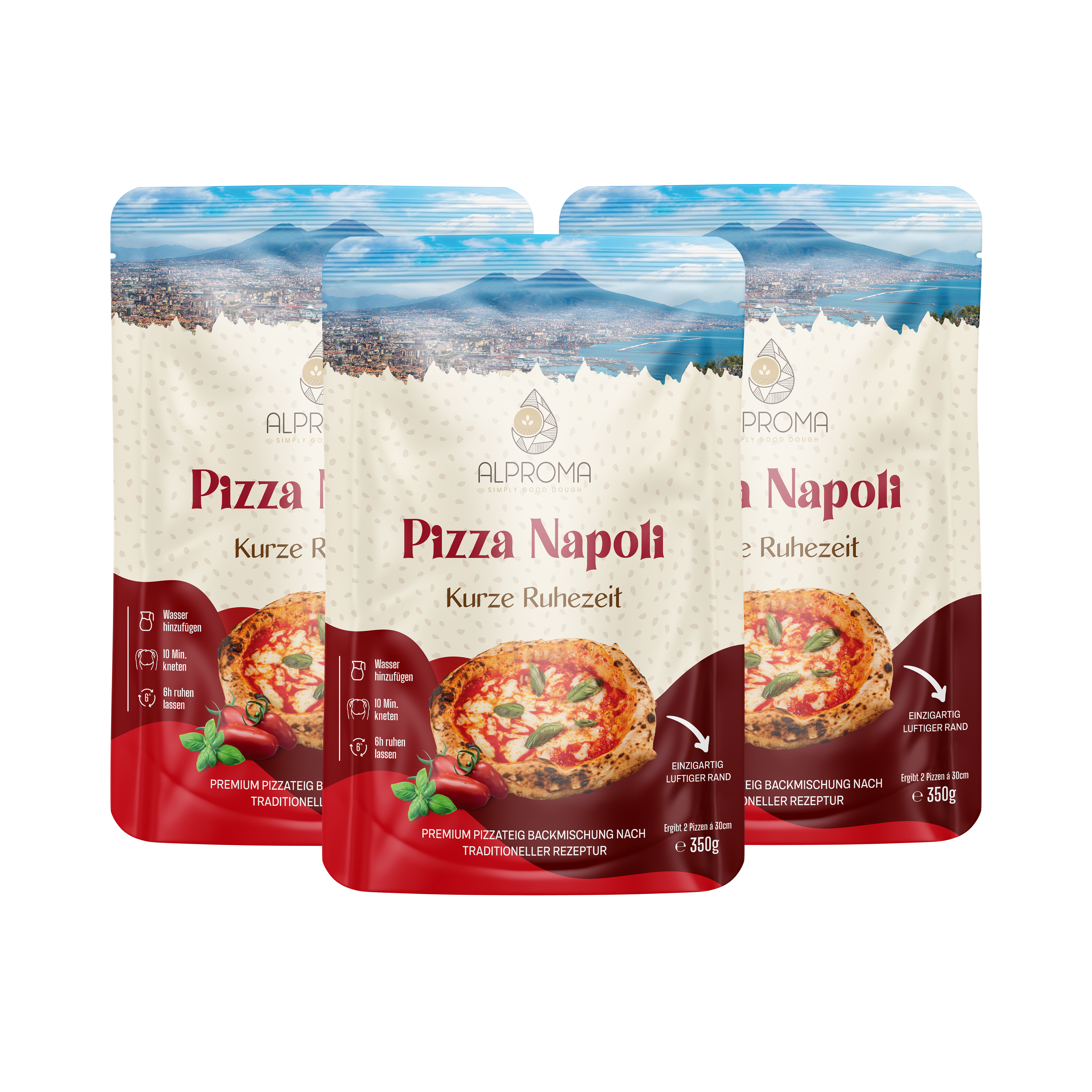 Vorteilspaket: 3x Pizza Napoli - Kurze Ruhezeit | 350g