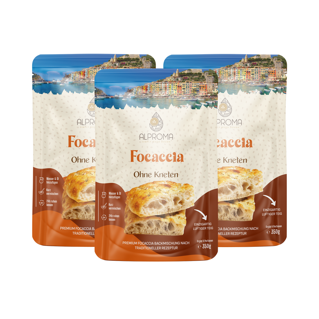 Vorteilspaket: 3x Focaccia - Ohne Kneten | 350g