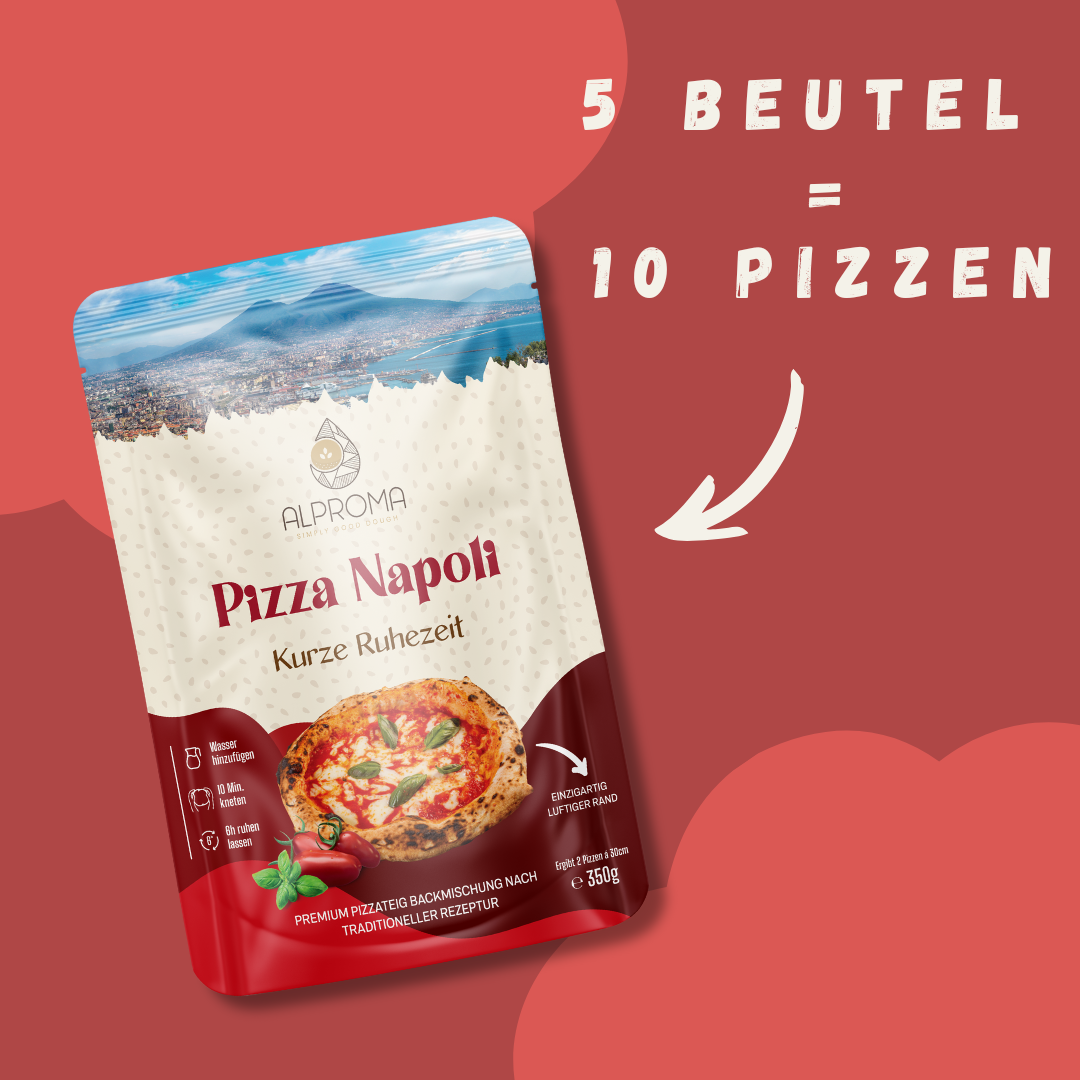 Vorteilspaket: 5x Pizza Napoli - Kurze Ruhezeit | 350g