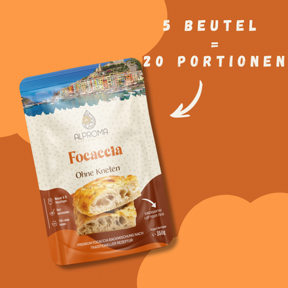 Vorteilspaket: 5x Focaccia - Ohne Kneten | 350g